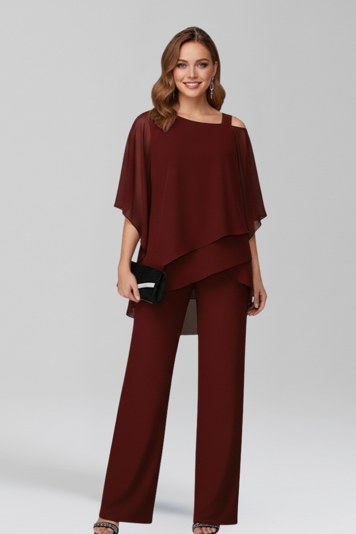 Regina | Cold-Shoulder Flowing Wide-Leg Jumpsuit