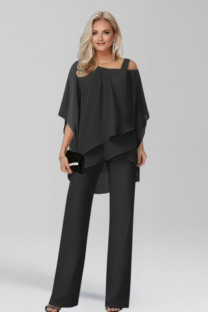 Regina | Cold-Shoulder Flowing Wide-Leg Jumpsuit