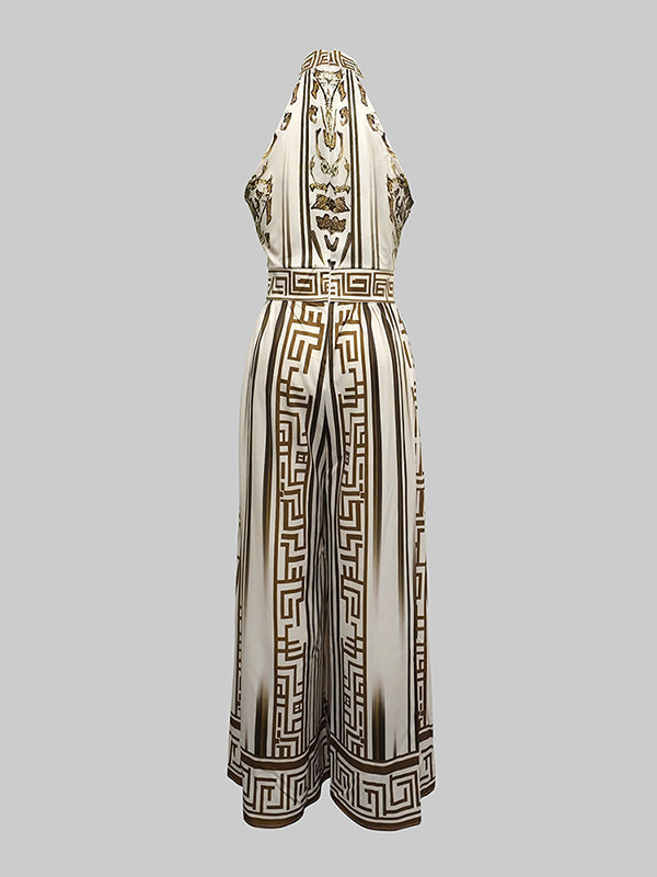 Remi | Sleeveless Halter Neck Wide Leg Jumpsuit