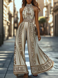 Remi | Sleeveless Halter Neck Wide Leg Jumpsuit