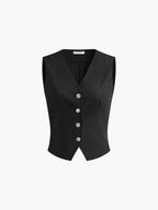 Rhea | Tailored Buttoned Waistcoat Two-Piece Set