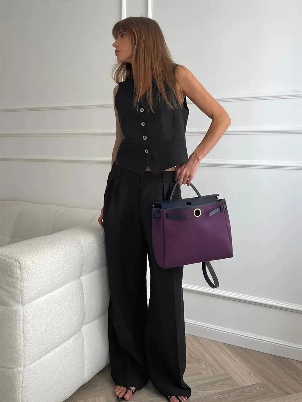 Rhea | Tailored Buttoned Waistcoat Two-Piece Set