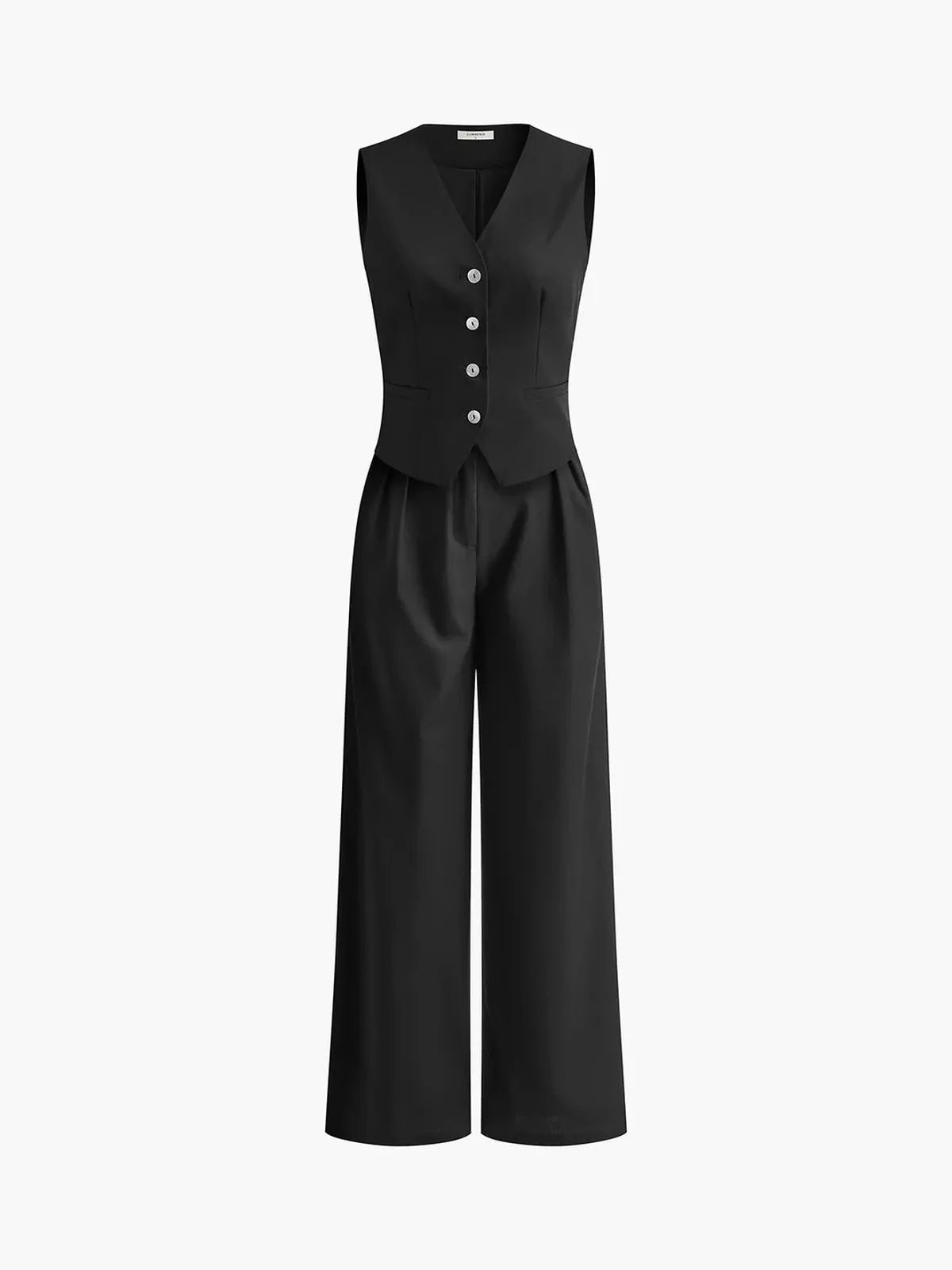 Rhea | Tailored Buttoned Waistcoat Two-Piece Set