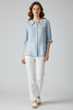 Roberta | Relaxed Fit Ruffled Collar Button Shirt