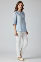 Roberta | Relaxed Fit Ruffled Collar Button Shirt