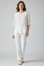 Roberta | Relaxed Fit Ruffled Collar Button Shirt