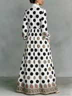 Romilly | Loose Fit High-Waisted Long Sleeve Pleated Maxi Dress
