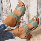 Romilly | Quilted Block Heel Platform Sandals