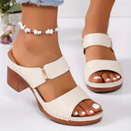 Romilly | Quilted Block Heel Platform Sandals