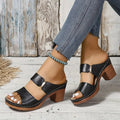 Romilly | Quilted Block Heel Platform Sandals