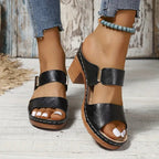 Romilly | Quilted Block Heel Platform Sandals