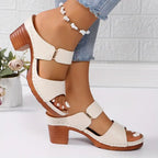 Romilly | Quilted Block Heel Platform Sandals