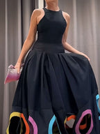 Rowena | Sleeveless Pleated Hollow Split Maxi Dress