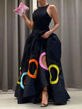 Rowena | Sleeveless Pleated Hollow Split Maxi Dress