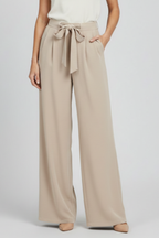 Sabine | Wide Leg Drawstring Waist Palazzo Trousers