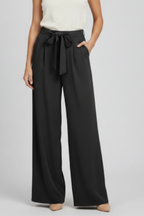 Sabine | Wide Leg Drawstring Waist Palazzo Trousers