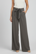 Sabine | Wide Leg Drawstring Waist Palazzo Trousers