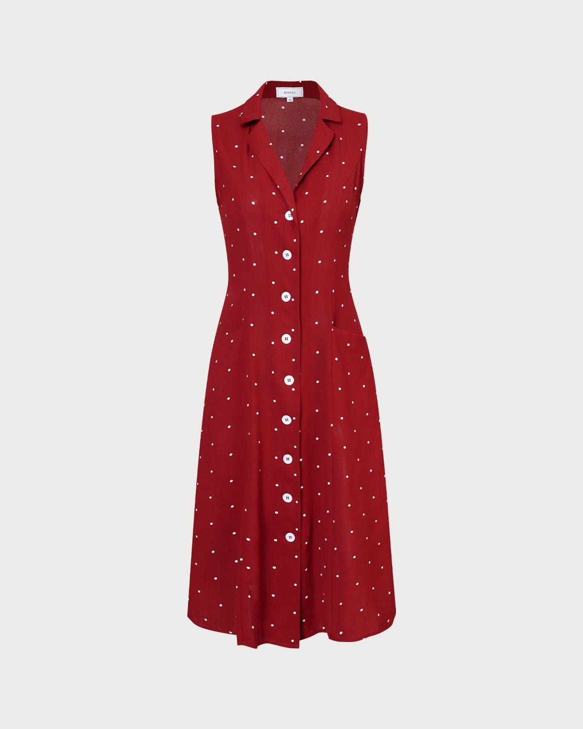 Saffron | Sleeveless V Neck Polka Dot Tie Back Sundress