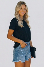 Samantha | Relaxed Fit Distressed Denim Shorts