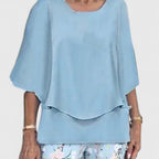 Serena | Relaxed Fit Half Sleeve Top and Printed Pants Set