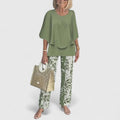 Serena | Relaxed Fit Half Sleeve Top and Printed Pants Set