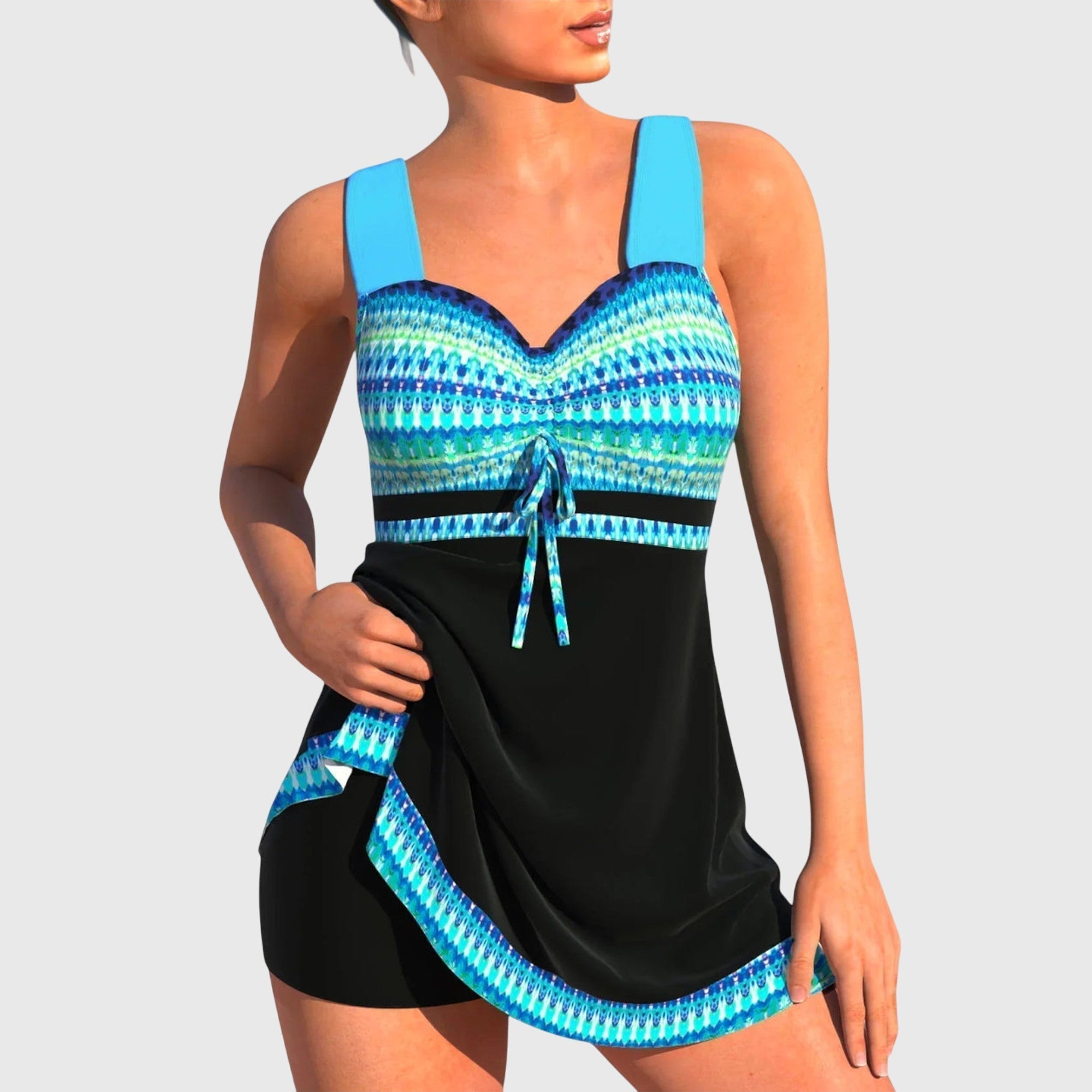 Shelby | Patterned Tankini Swimsuit Set