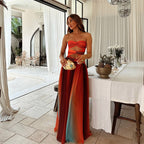 Sloane | Strapless Front Knot A-Line Maxi Dress