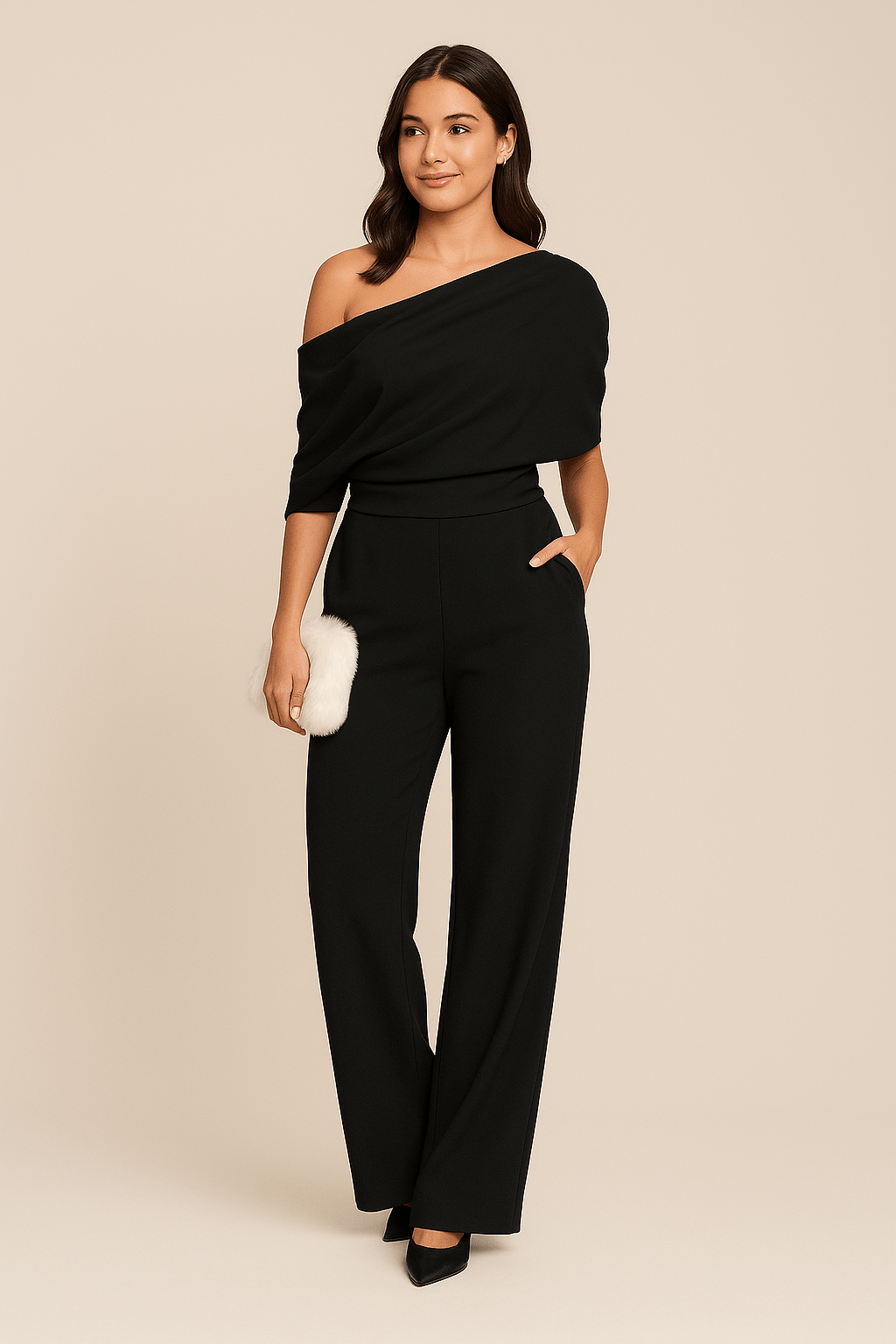 Solange | Tailored One-Shoulder Jumpsuit
