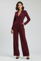 Soleil | Collared Wide-Leg Tailored Jumpsuit