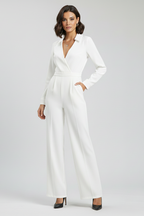 Soleil | Collared Wide-Leg Tailored Jumpsuit