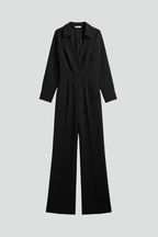 Soleil | Collared Wide-Leg Tailored Jumpsuit