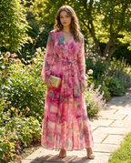 Sonia | Wrap Fit Long Sleeve Maxi Dress