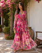 Sonia | Wrap Fit Long Sleeve Maxi Dress