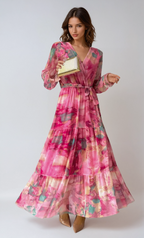 Sonia | Wrap Fit Long Sleeve Maxi Dress