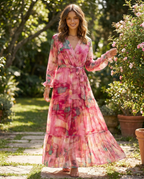 Sonia | Wrap Fit Long Sleeve Maxi Dress