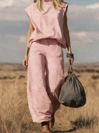 Stevie | Loose Fit High-Waisted Mock Neck Suit Set