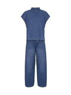 Stevie | Loose Fit High-Waisted Mock Neck Suit Set