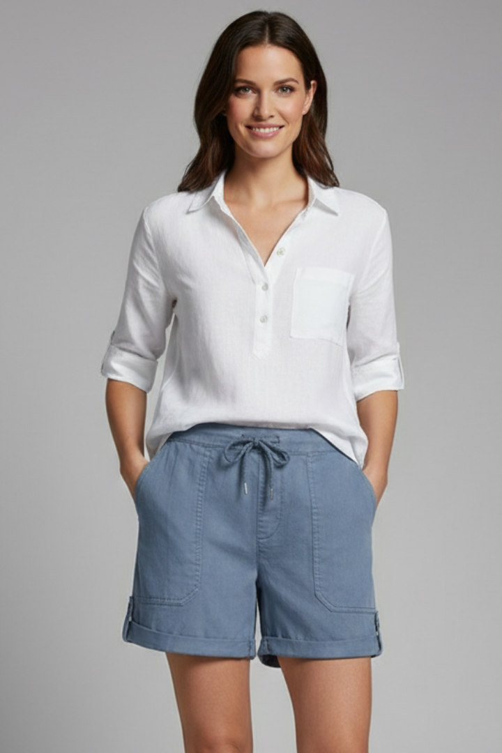 Sylvie | Relaxed Fit Drawstring Pocket Shorts