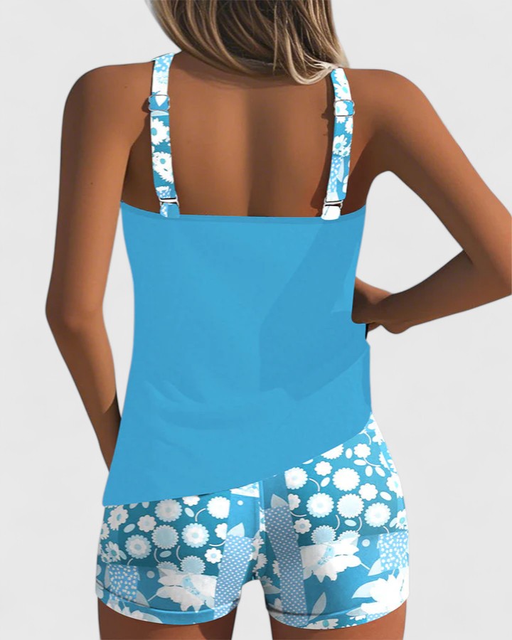 Tabitha | Floral Print Relaxed Fit Tankini Top