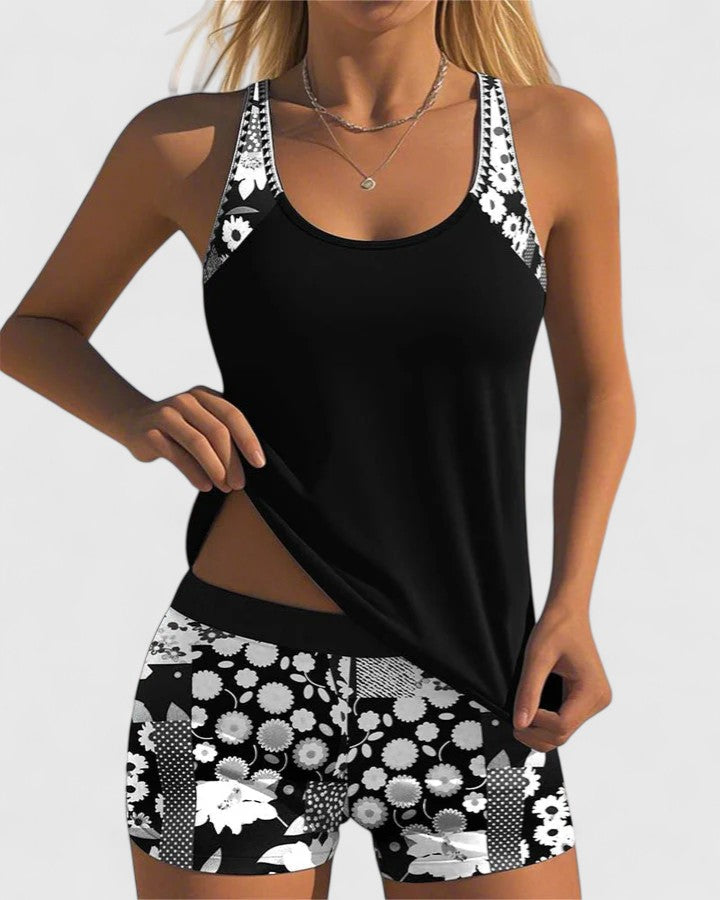 Tabitha | Floral Print Relaxed Fit Tankini Top