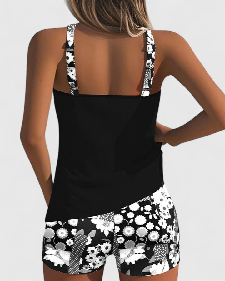 Tabitha | Floral Print Relaxed Fit Tankini Top