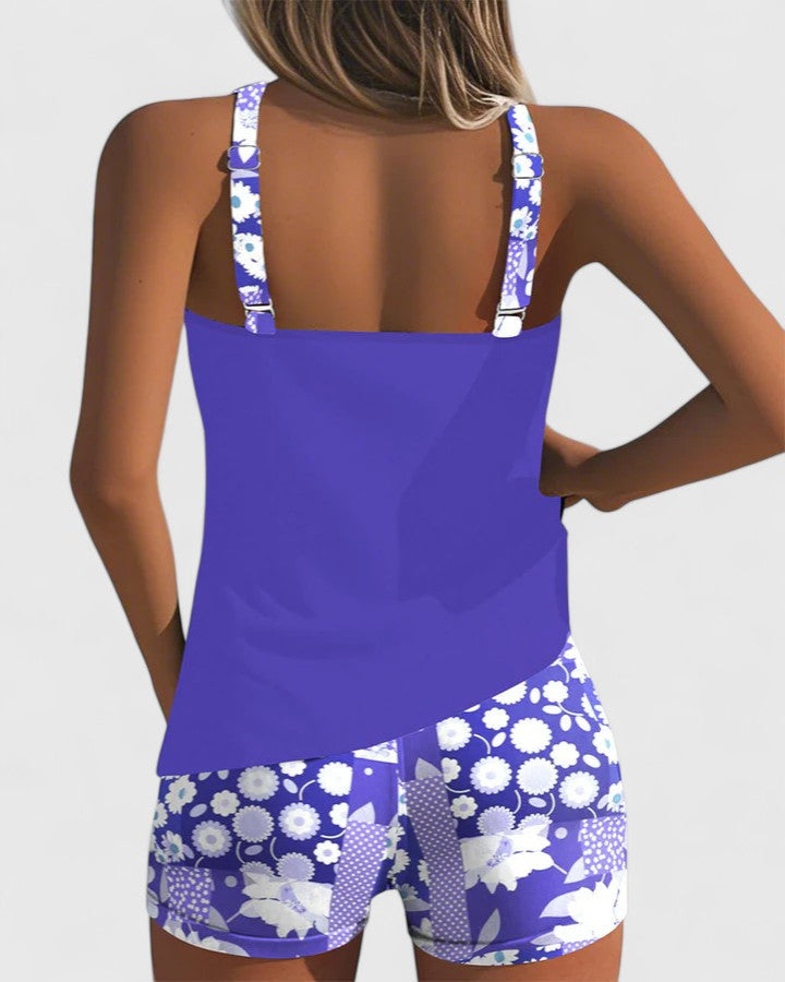 Tabitha | Floral Print Relaxed Fit Tankini Top