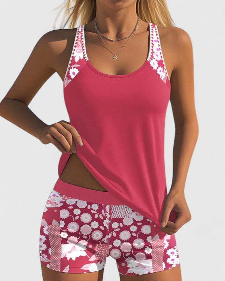 Tabitha | Floral Print Relaxed Fit Tankini Top