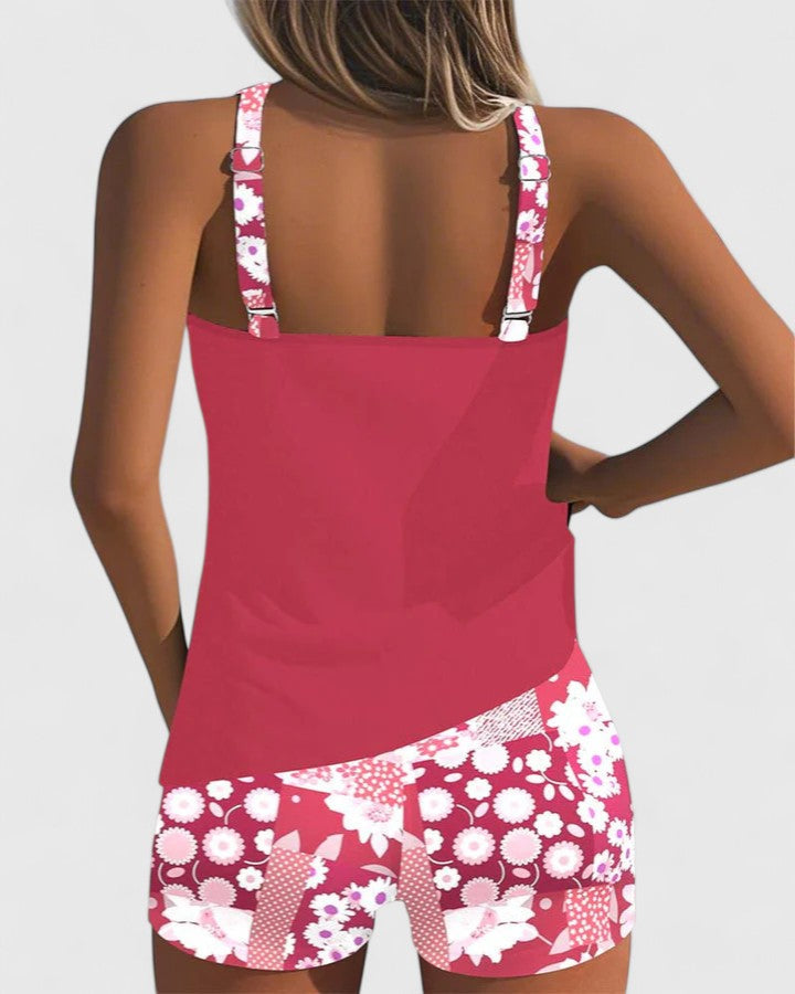 Tabitha | Floral Print Relaxed Fit Tankini Top
