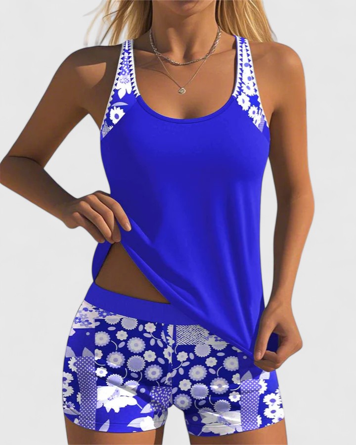 Tabitha | Floral Print Relaxed Fit Tankini Top