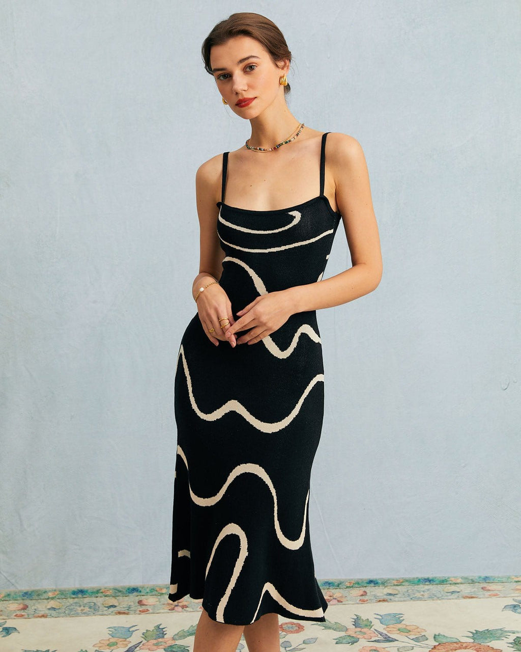 Phoebe | Sleeveless Bodycon Midi Dress with Mermaid Hem