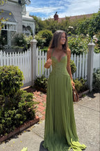 Tilly | Fitted Corset Pleated Maxi Dress