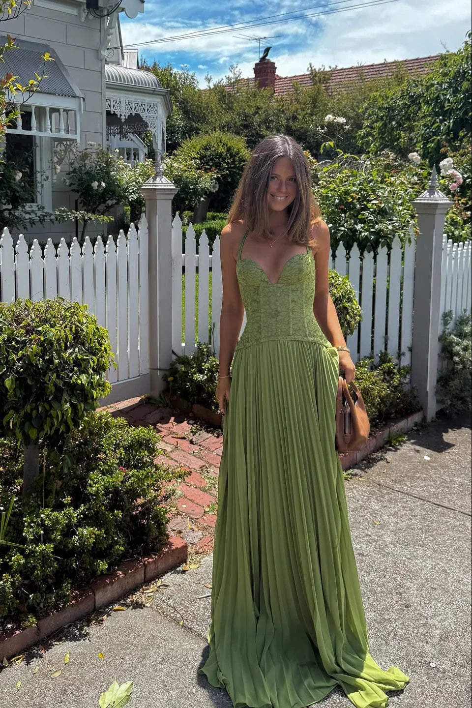 Tilly | Fitted Corset Pleated Maxi Dress