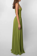 Tilly | Fitted Corset Pleated Maxi Dress