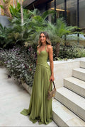 Tilly | Fitted Corset Pleated Maxi Dress